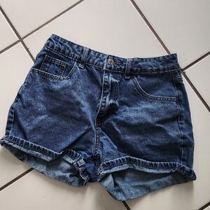 Women's Dark Blue Denim Shorts - Classic Casual Fit